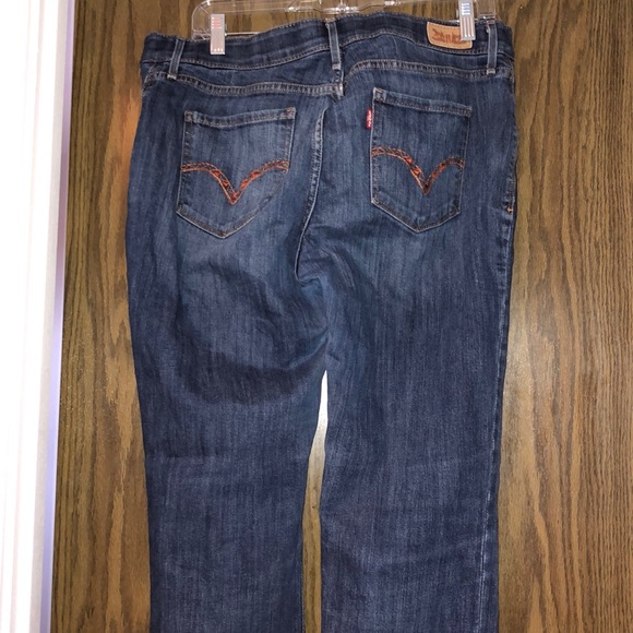 Levi Perfect Waist Straight Leg Blue Jeans - Picture 4 of 7